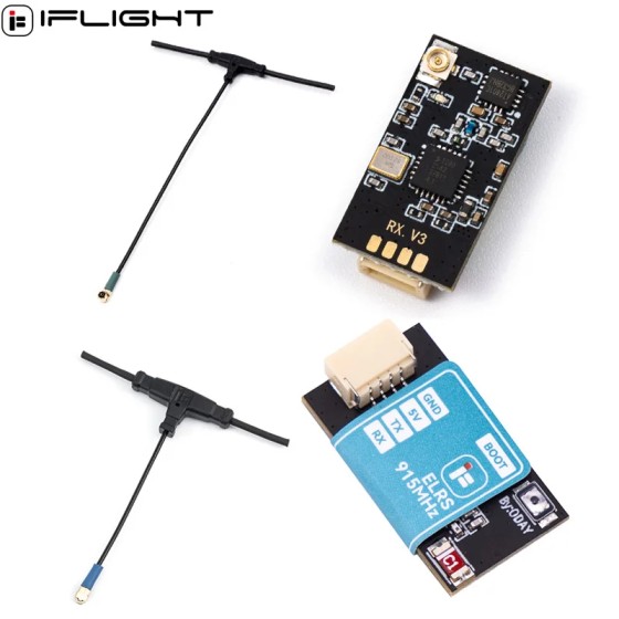Module récepteur TX IFlight ELRS 915MHz ELRS 2.4G avec antenne 70mm 40mm bâton d'antenne double bande pour Commando 8 FPV